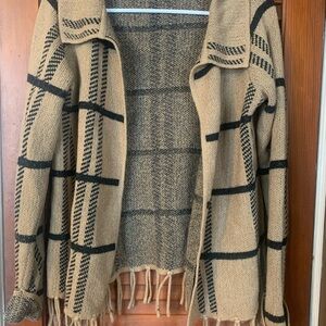 Plaid Fringe Women's Sweater